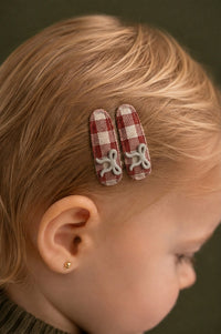 2 Pcs Checked Clip