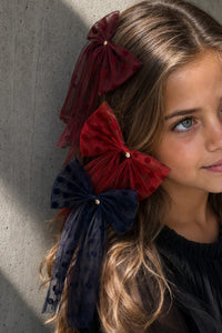 Nana Tulle Polka Dot Bow Clip