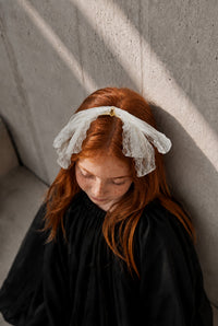 Nana Velvet Lace Ribbon Bow Headband