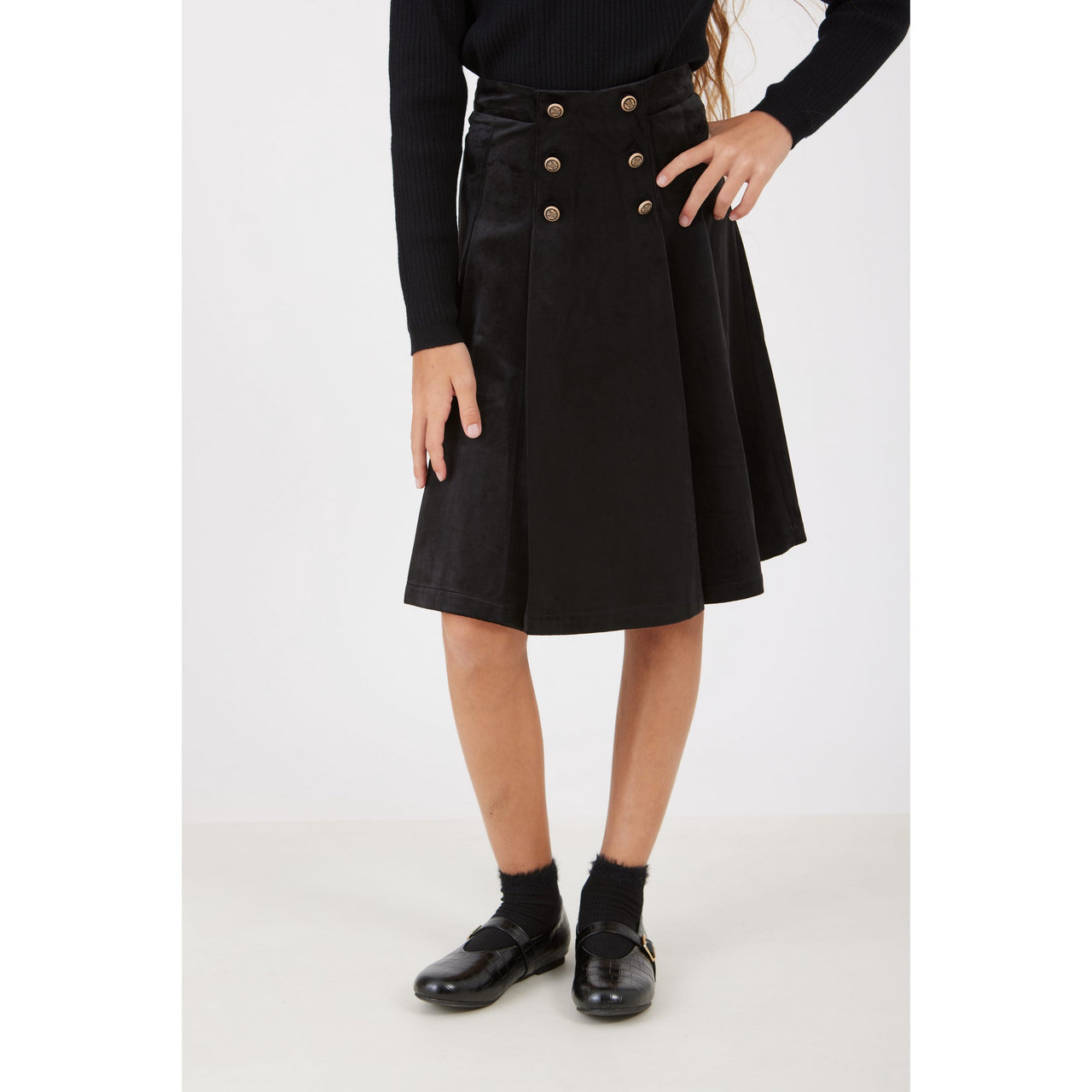Miles Velvet Pleated Skirt