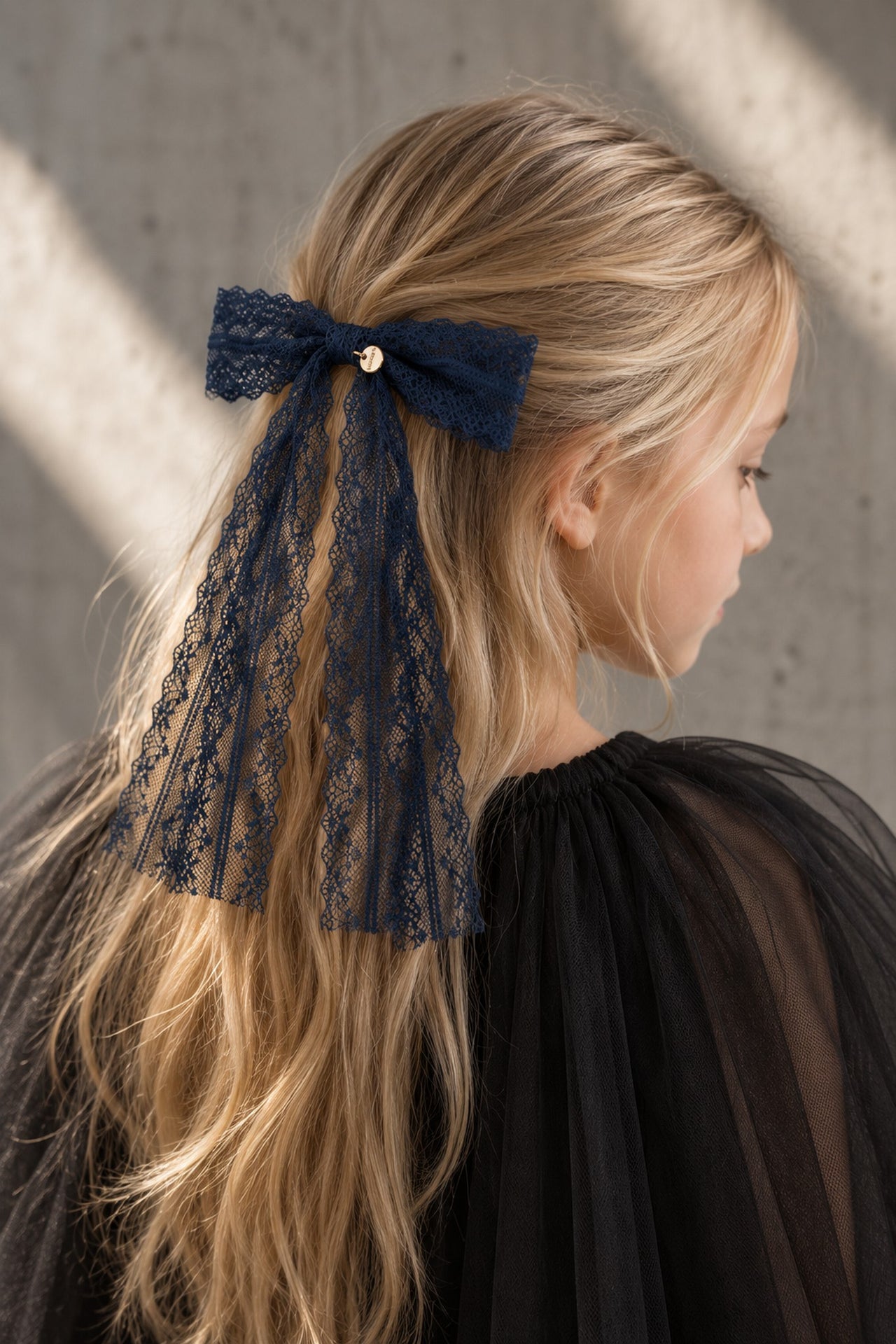 Nana Velvet Lace Ribbon Bow Clip