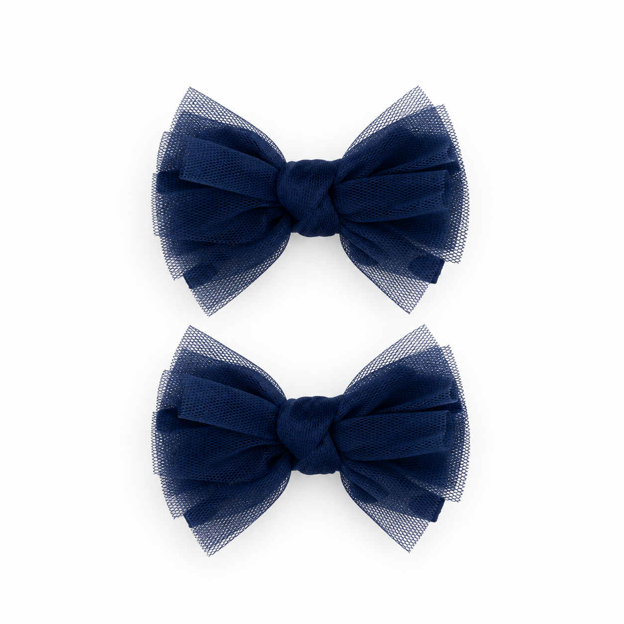 2 PK Tulle Polka Dot Mini Bow Clip