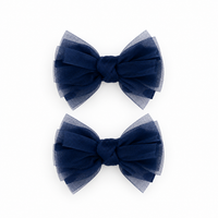 2 PK Tulle Polka Dot Mini Bow Clip