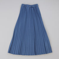 Melange Pleated Jeans Midi Skirt