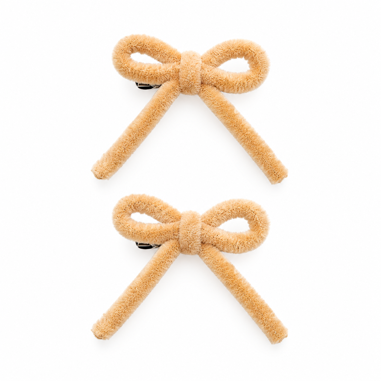2 Pcs Velvet Corded Mini Bow Clip