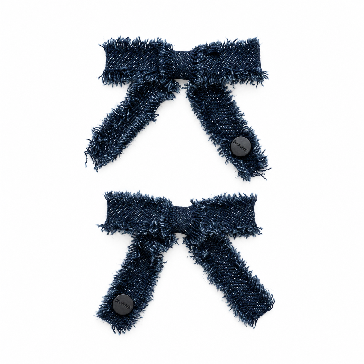 Nana 2PK Fringe Ribbon Mini Bow Clip