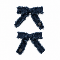 Nana 2PK Fringe Ribbon Mini Bow Clip