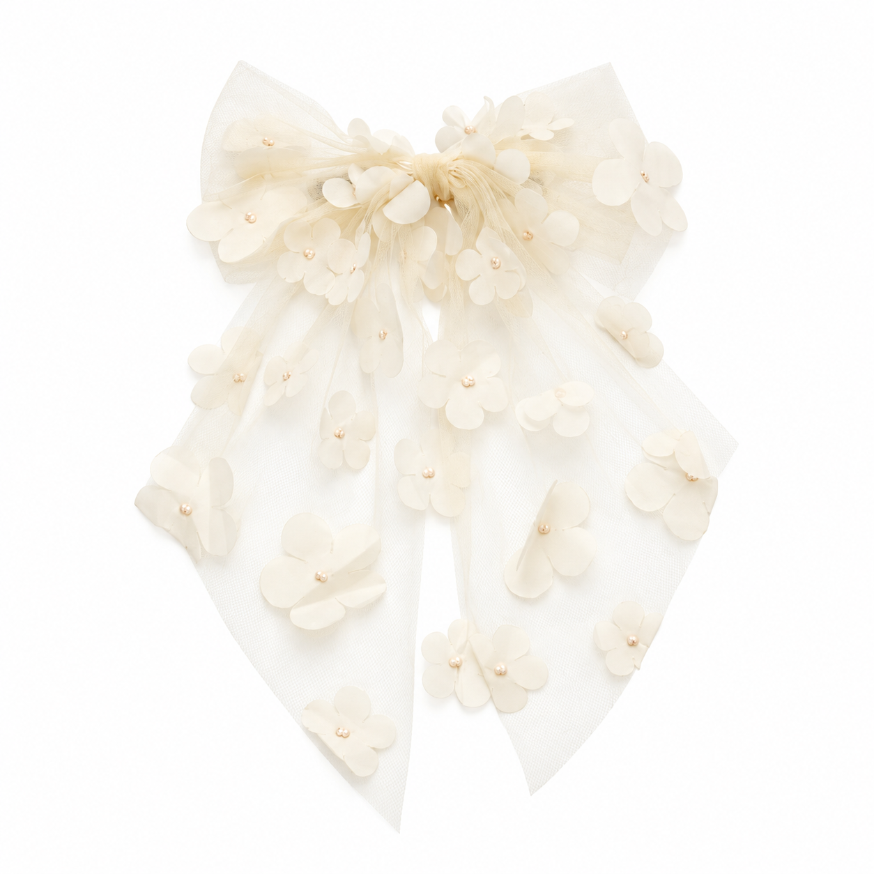 Mesh Flower Bow Clip