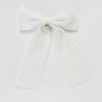 Nana Knit Lace Bow Clip