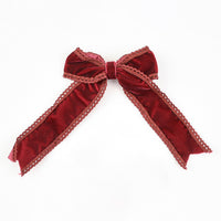 Velvet/Lace Long Bow Clip