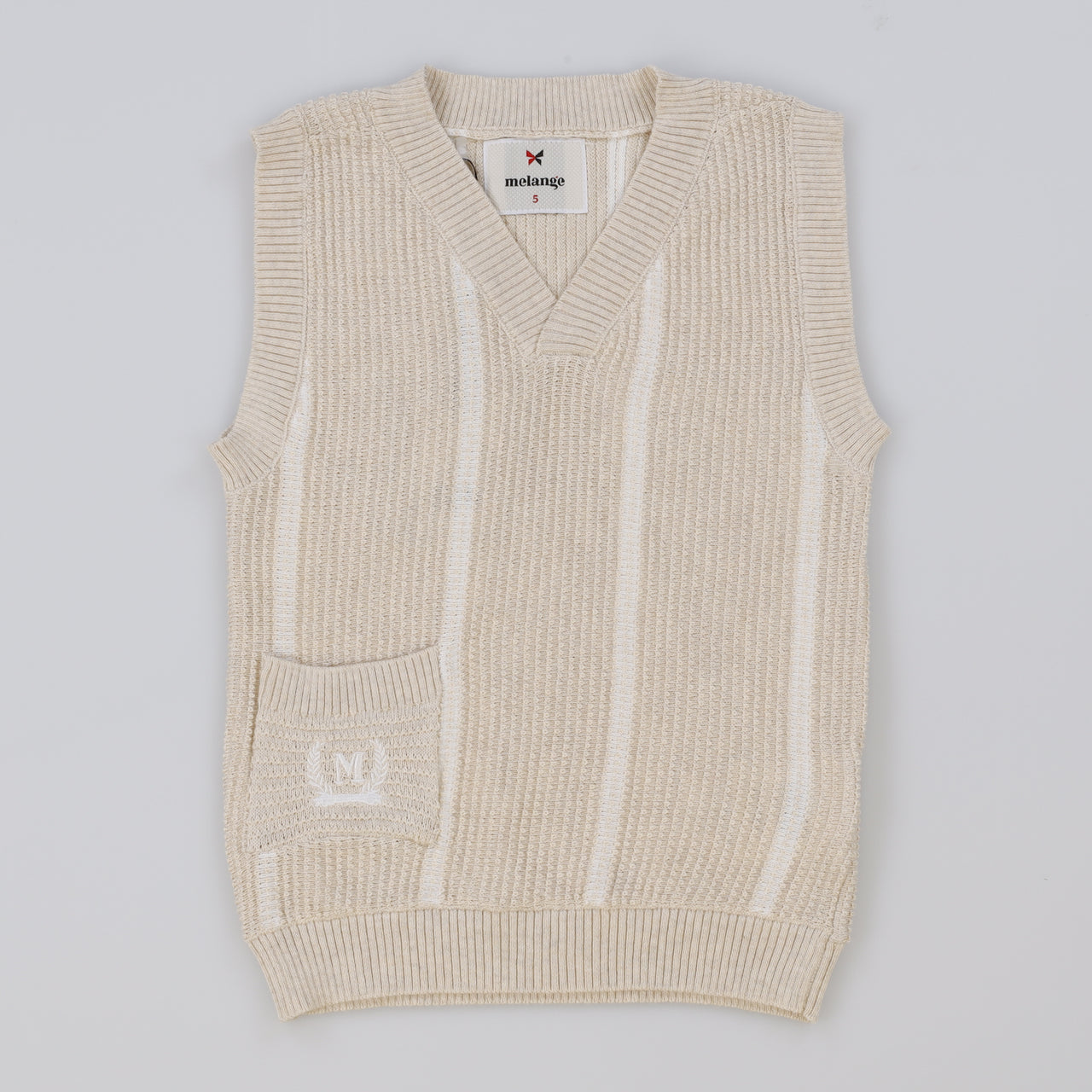 Melange Knit Stripes Vest