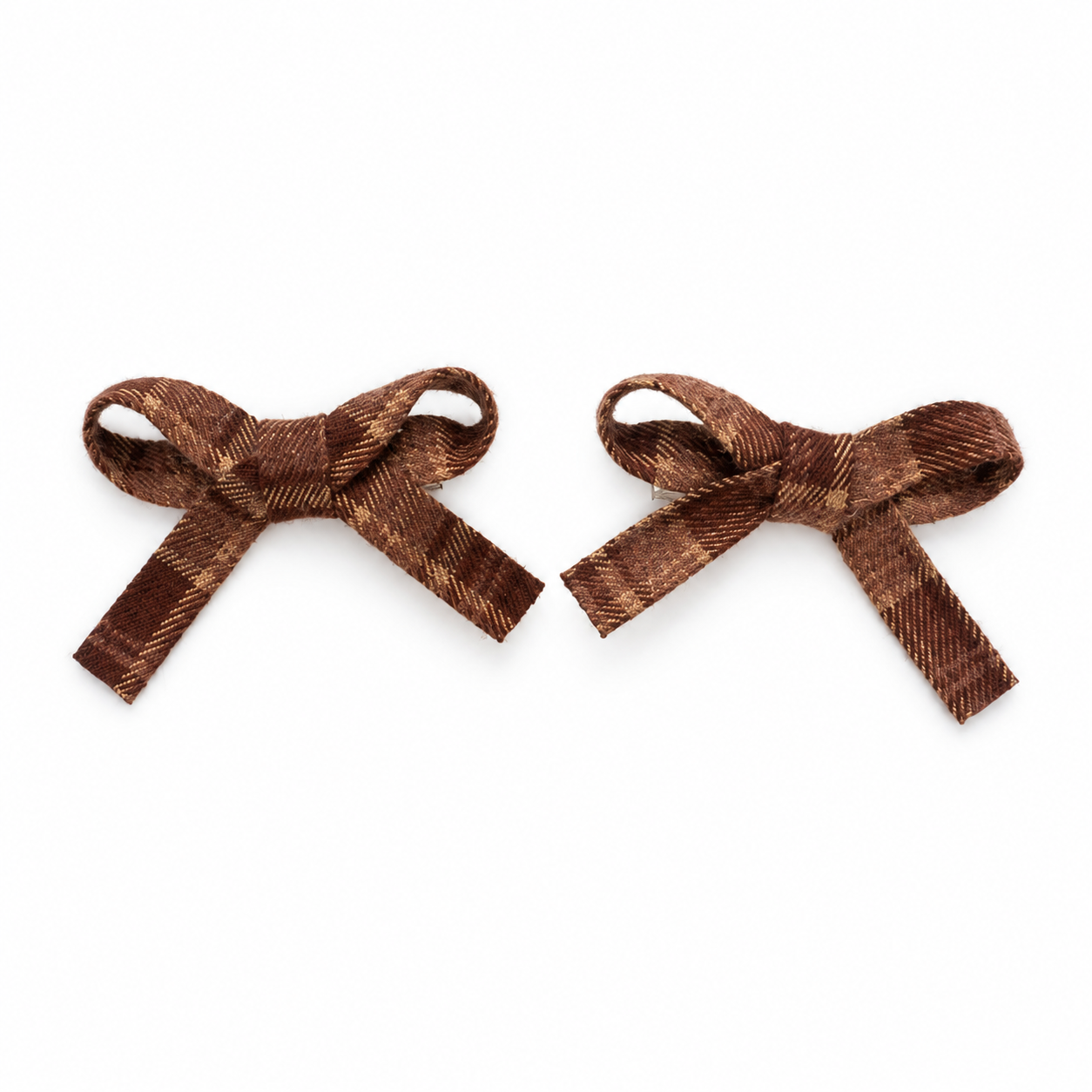 Nana 2 PK Checked Ribbon Mini Bow Clip