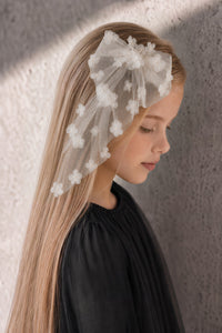 Mesh Flower Bow Clip