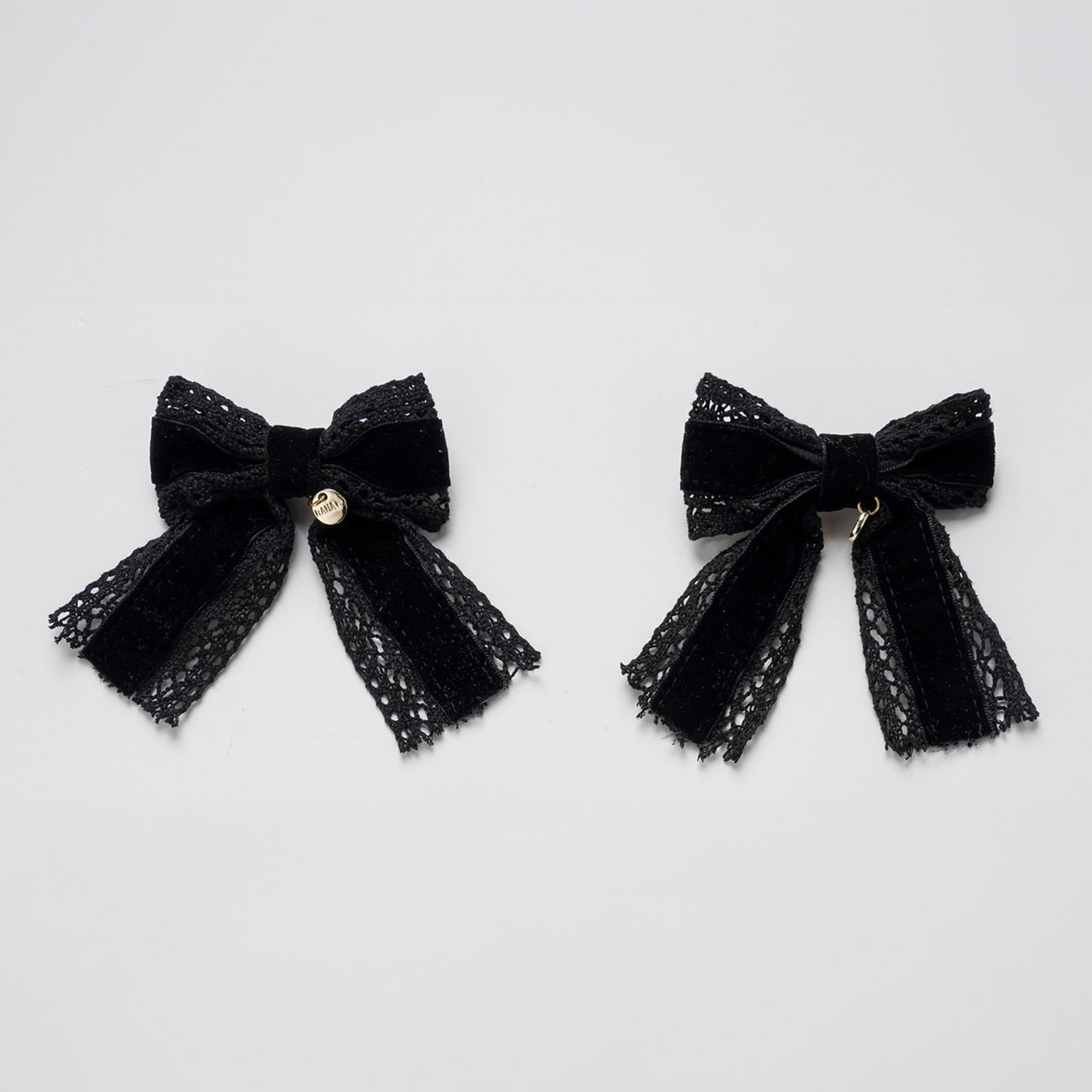 Nana 2 Pk Velvet/Lace Bow Clip