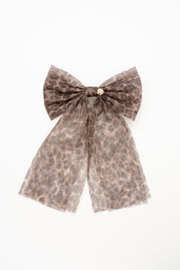 Nana Printed Mesh Long Bow Clip