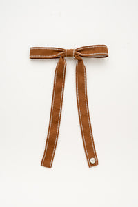 Brown Ribbon Bow Clip