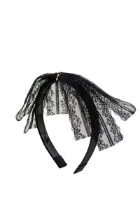 Nana Velvet Lace Ribbon Bow Headband