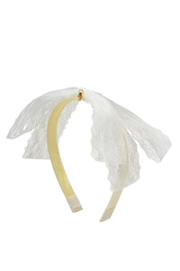 Nana Velvet Lace Ribbon Bow Headband