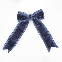 Velvet/Lace Long Bow Clip