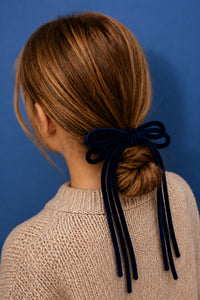 Velvet Corded Bow Clip