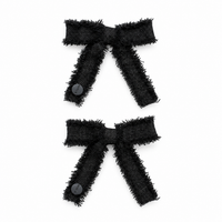 Nana 2PK Fringe Ribbon Mini Bow Clip