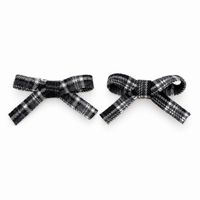 Nana 2 PK Checked Ribbon Mini Bow Clip