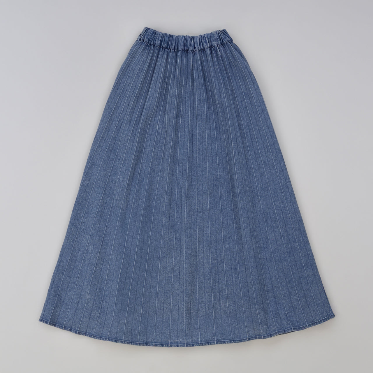 Melange Pleated Jeans Skirt