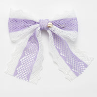 Nana Lace Short Ribbon Bow Clip