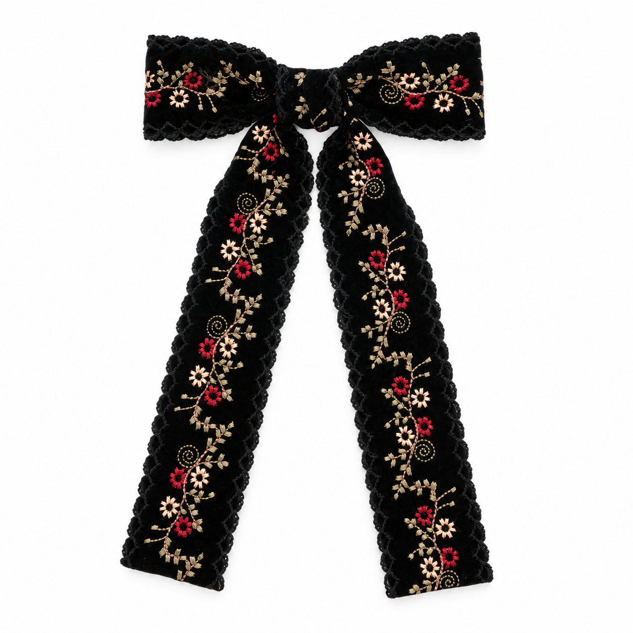 Nana Flower Ribbon Bow Clip