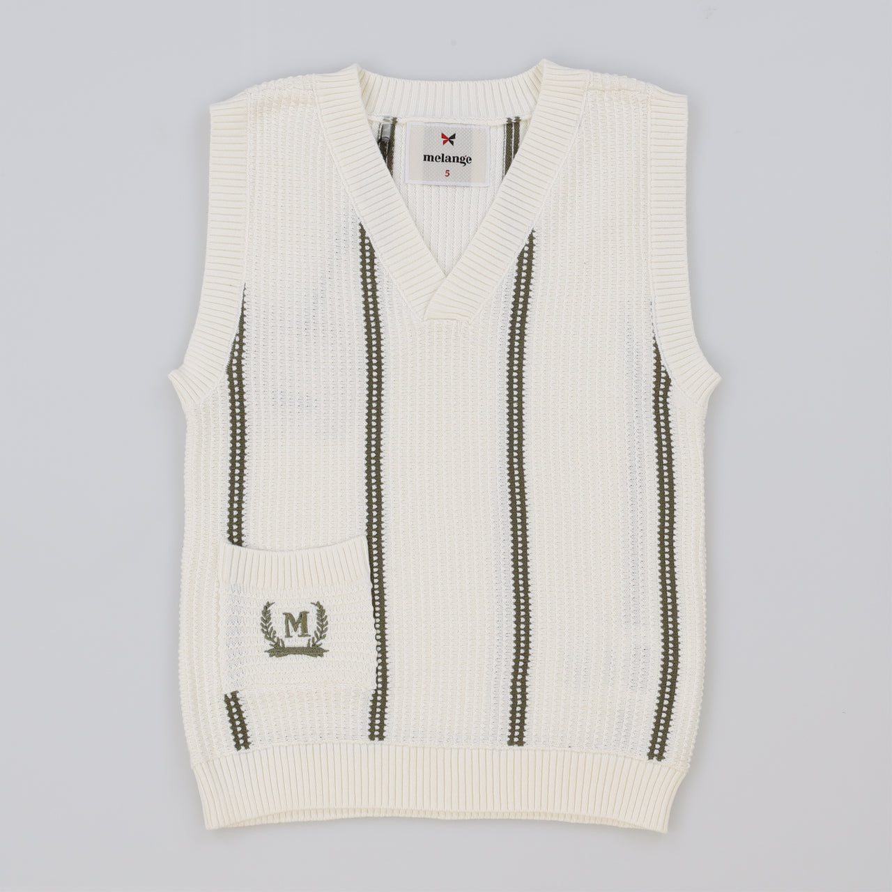 Melange Knit Stripes Vest