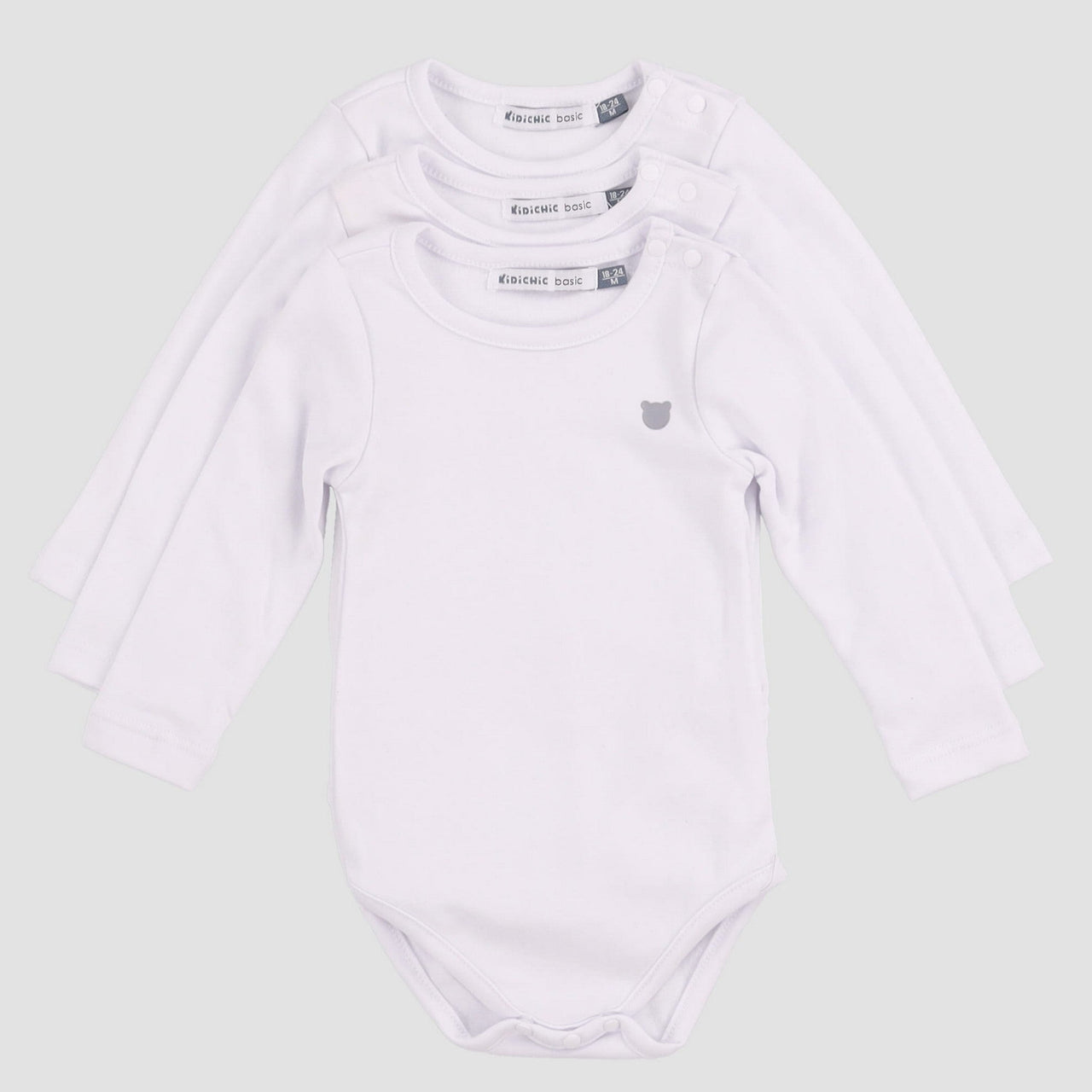 3 PK Basic LS Onesie - Kidichic