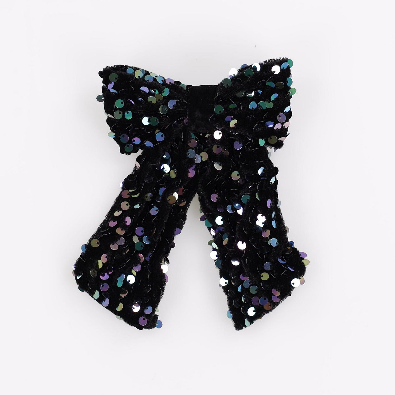 Velvet Sequins Bow Clip