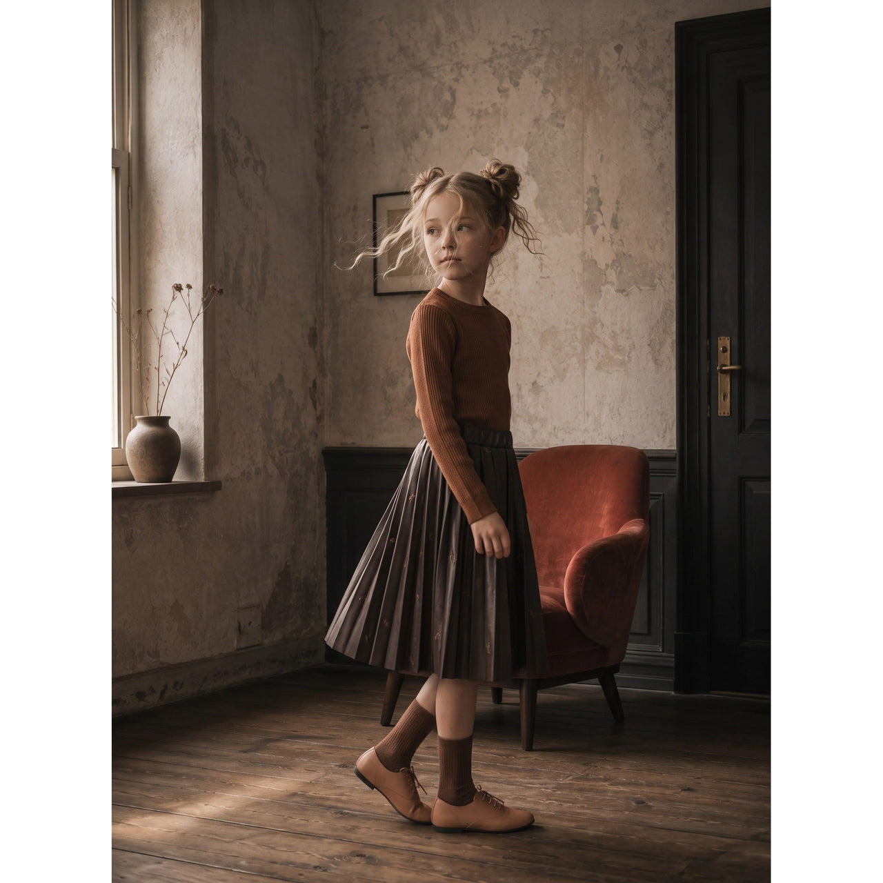 Hadas EMB Pleated Skirt