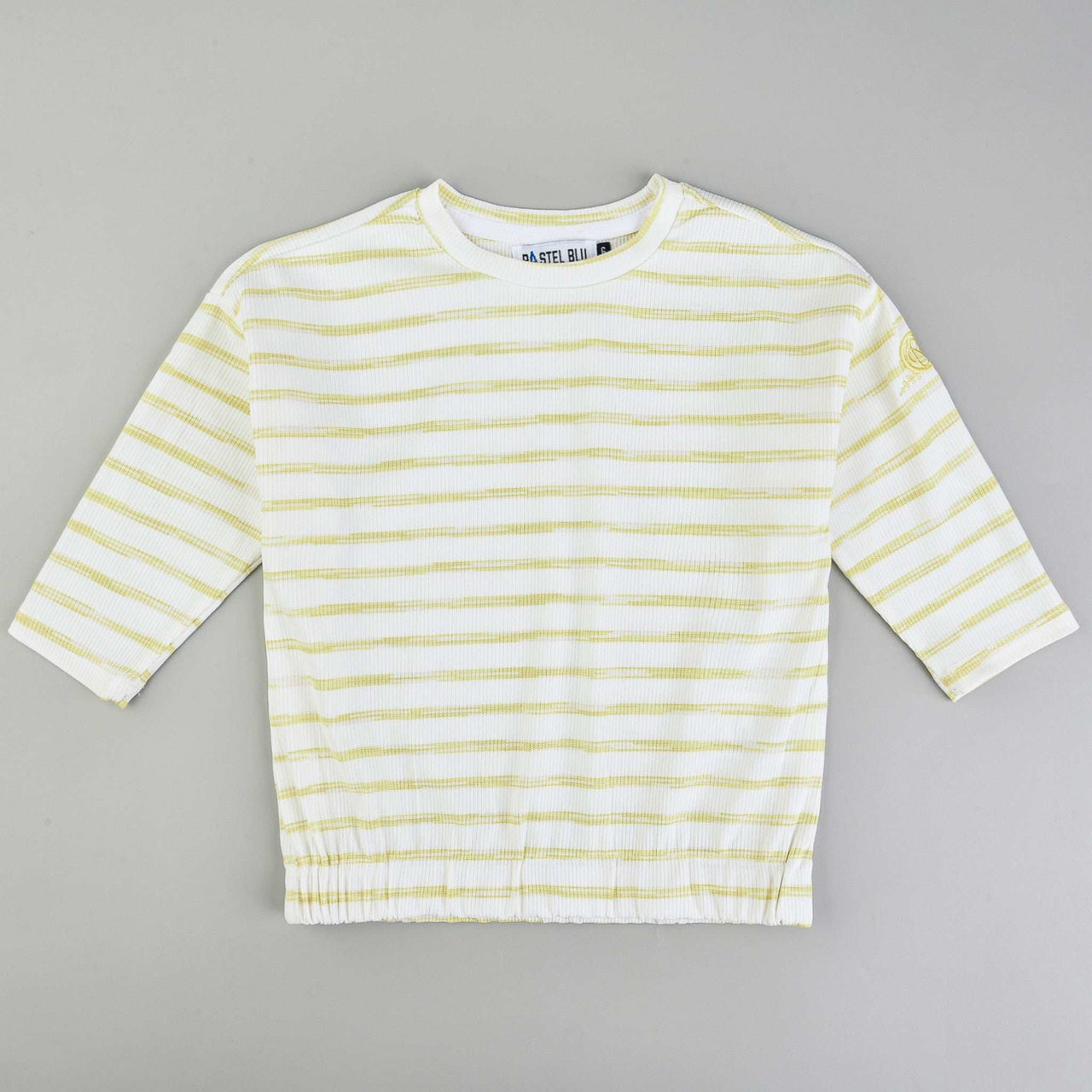 3/4 Sleeve Rib Striped Top - Kidichic