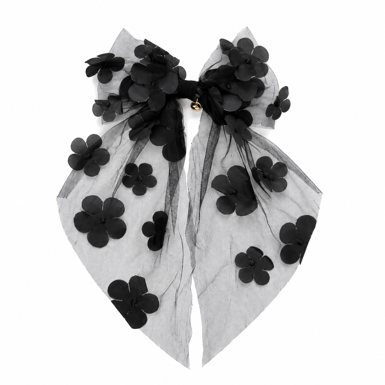 Mesh Flower Bow Clip