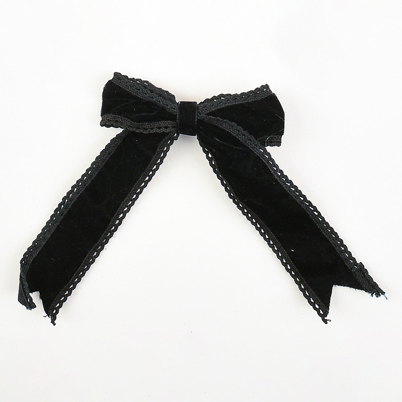 Velvet/Lace Long Bow Clip