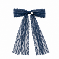 Nana Velvet Lace Ribbon Bow Clip