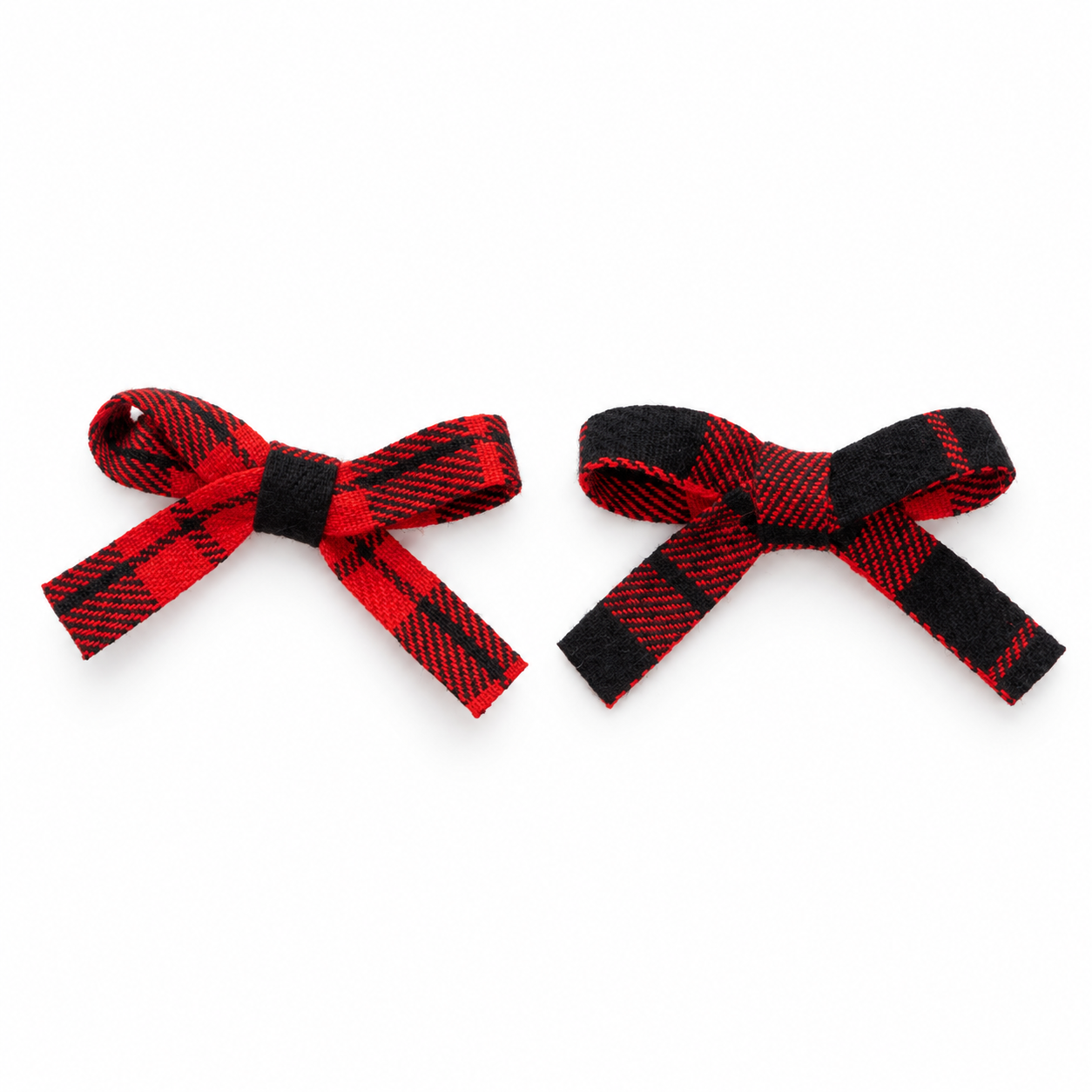 Nana 2 PK Checked Ribbon Mini Bow Clip