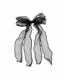 Nana Glitter Tulle Bow Clip