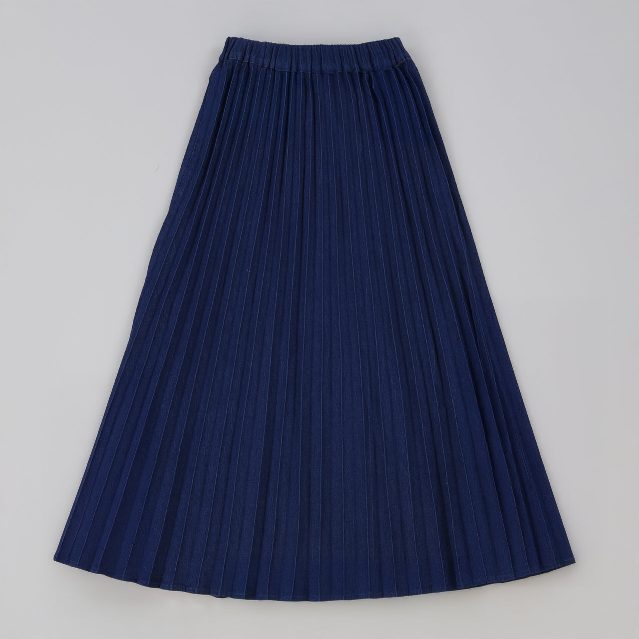 Melange Pleated Jeans Skirt