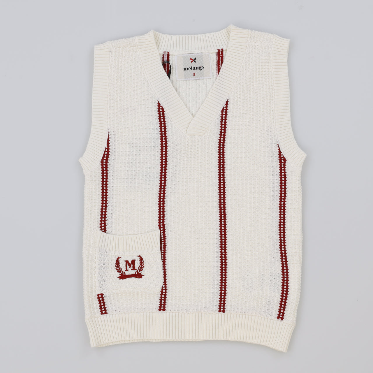 Melange Knit Stripes Vest