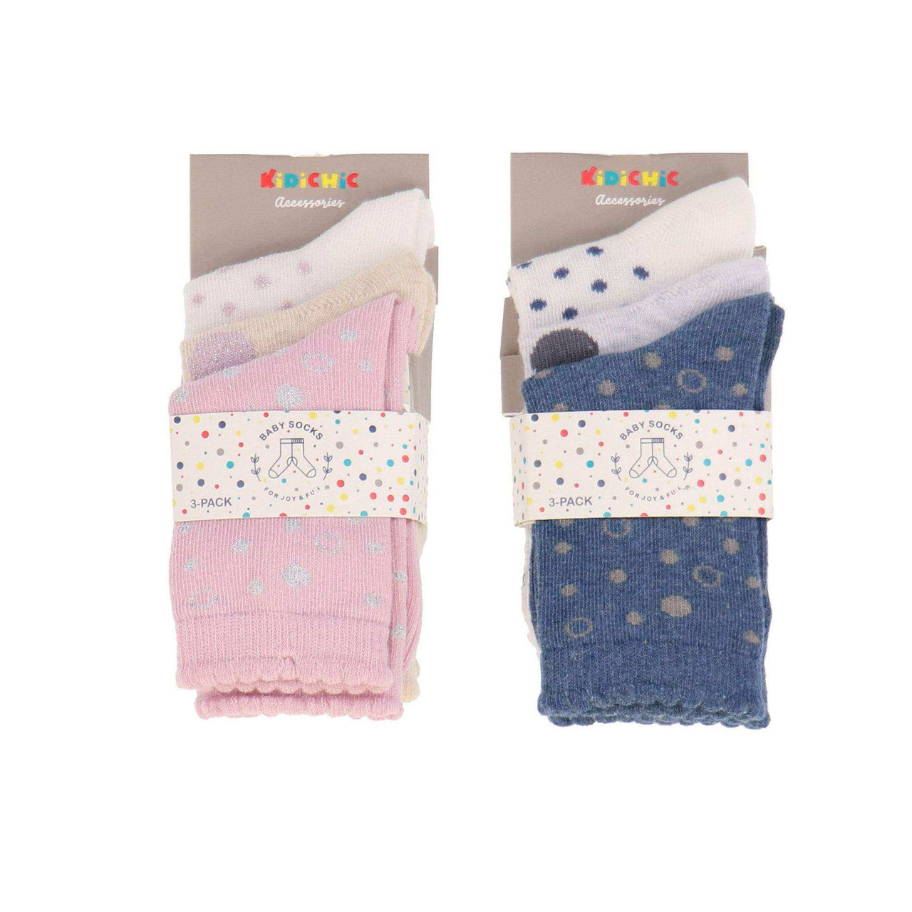 3Pk of Baby Dots Sock - Kidichic