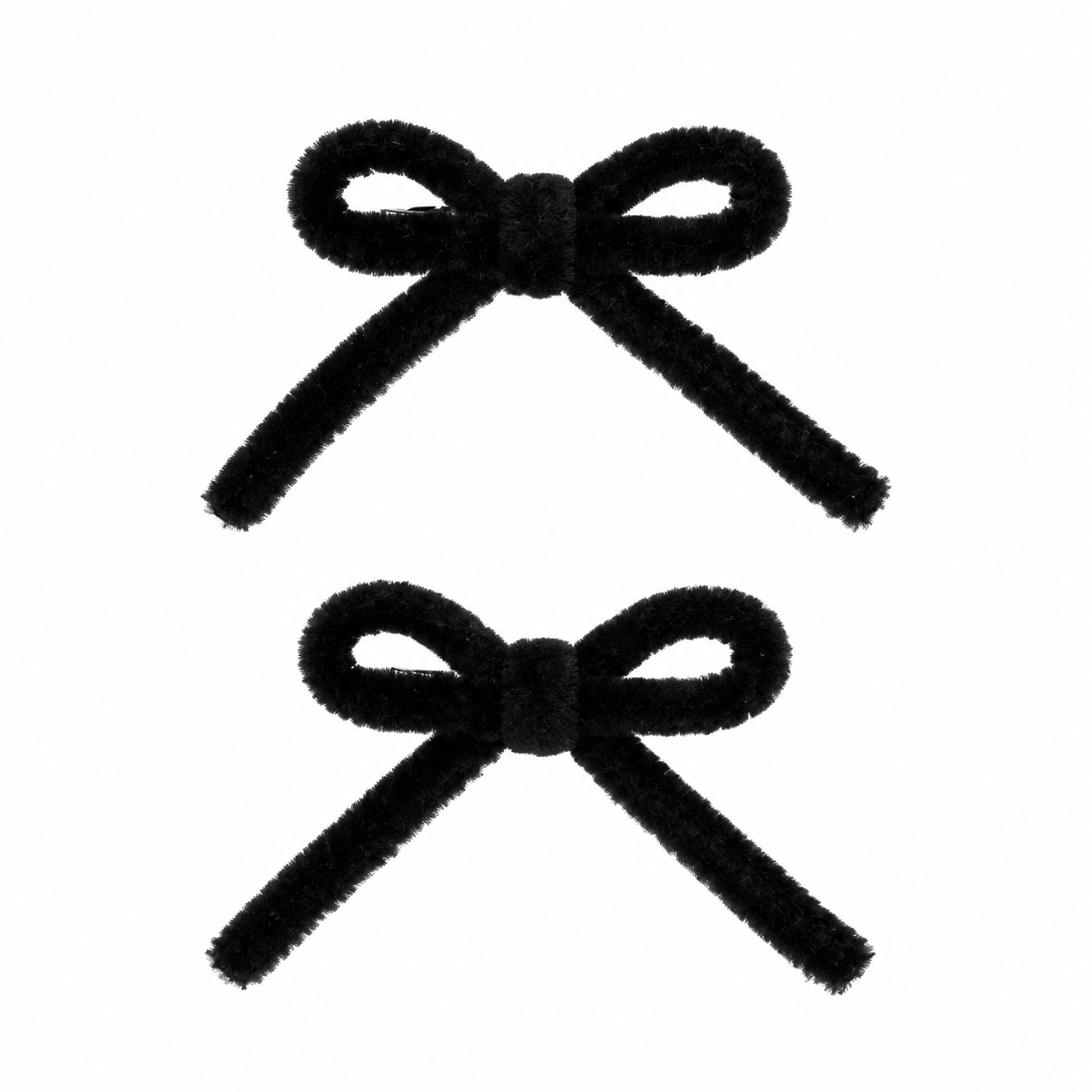 2 Pcs Velvet Corded Mini Bow Clip
