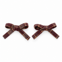 Nana 2 PK Checked Ribbon Mini Bow Clip
