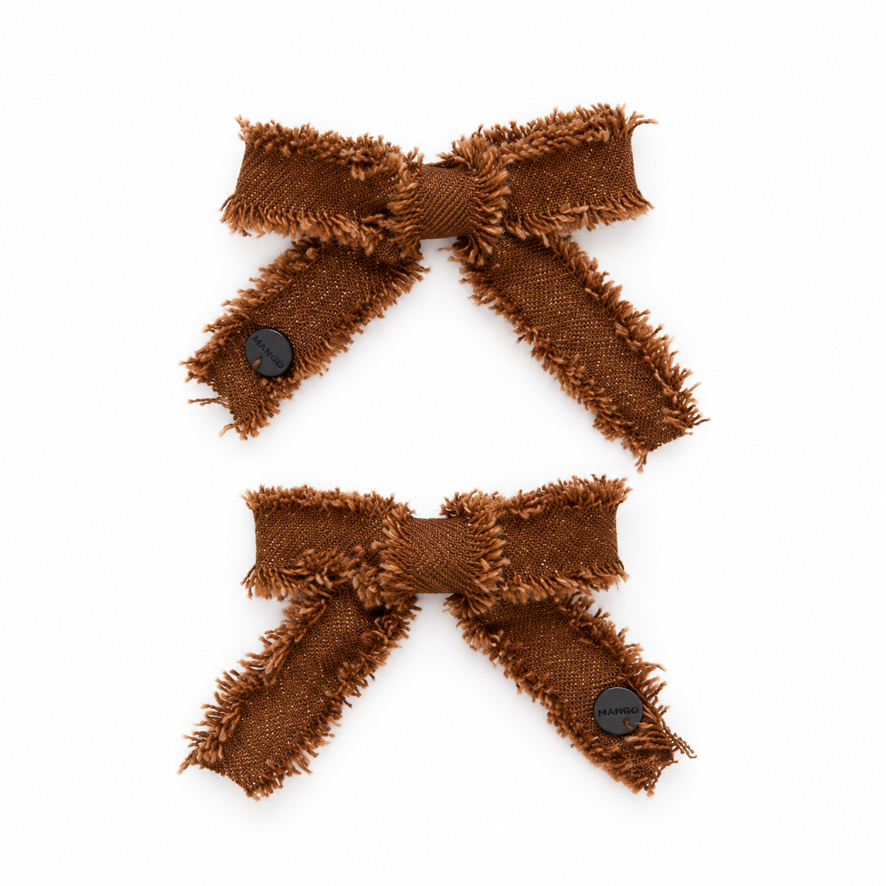 Nana 2PK Fringe Ribbon Mini Bow Clip