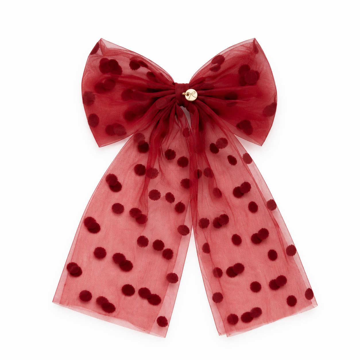 Nana Tulle Polka Dot Bow Clip