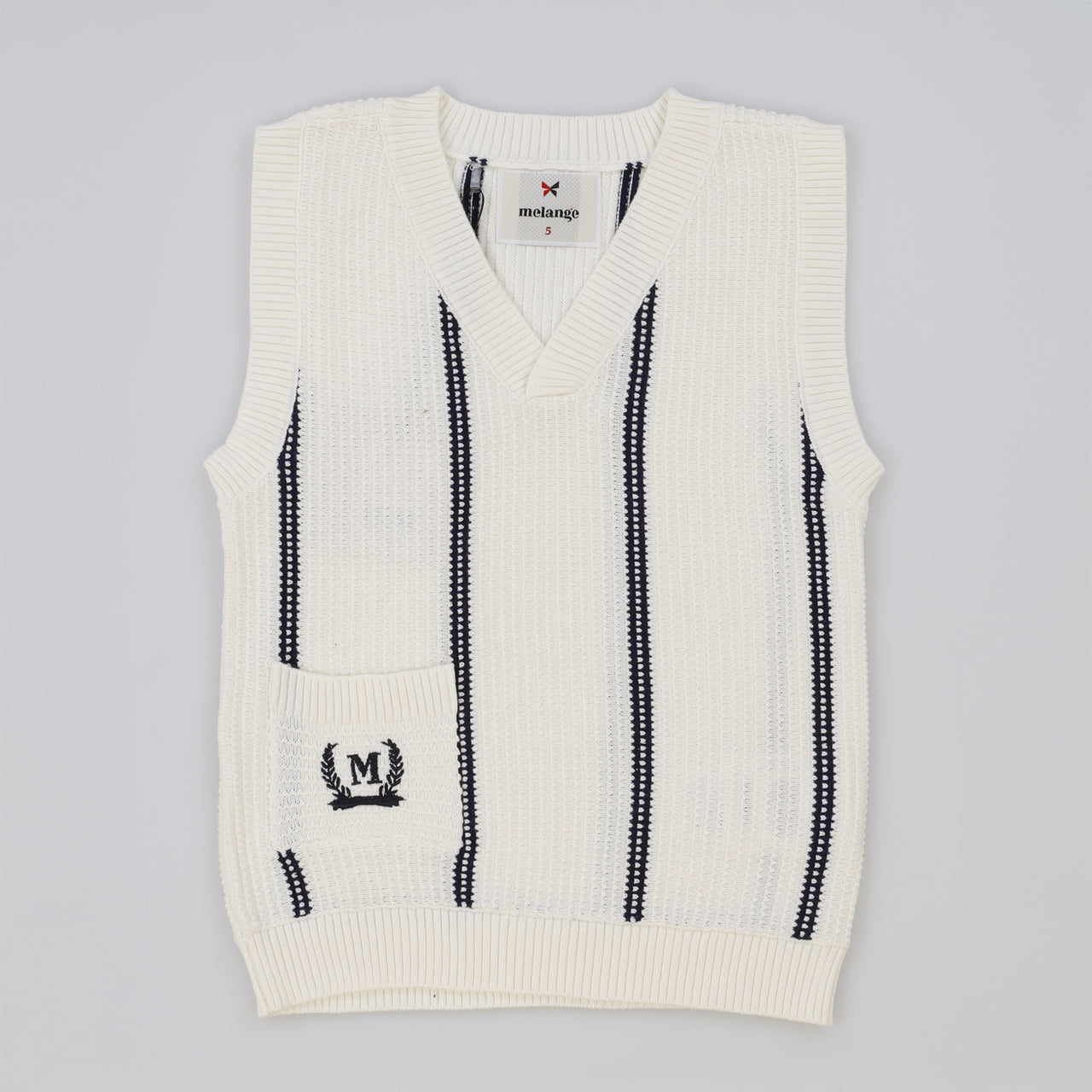 Melange Knit Stripes Vest