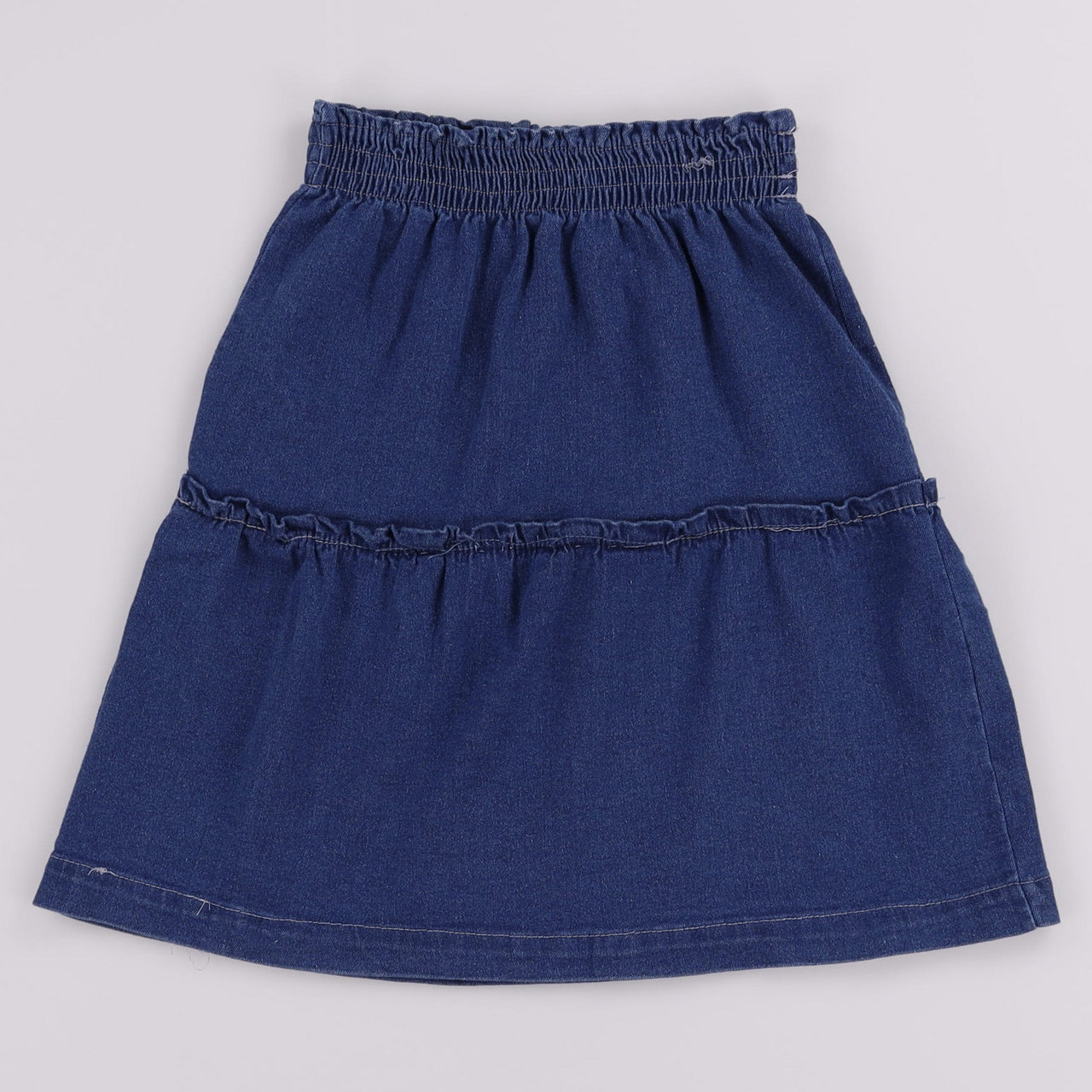 Denim Smocking Skirt