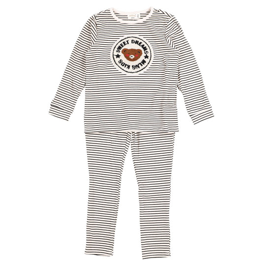 Melange Teddybear  Stripes PJ Set