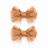 2 PK Tulle Polka Dot Mini Bow Clip
